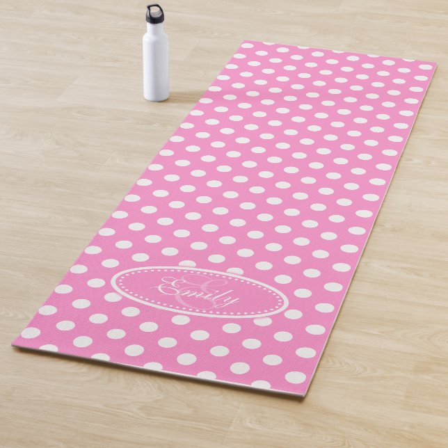 Pink white polka dot yogmat yogamatte (Beispiel)