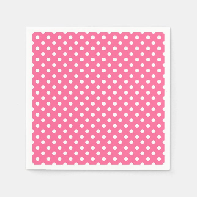 Pink White Polka Dots Design Serviette (Vorderseite)