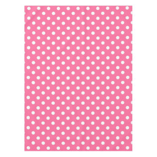 Pink White Polka Dots Design Tischdecke