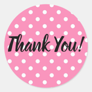 Pink & White Polka Dots Dot Geburtstagsparty Runder Aufkleber