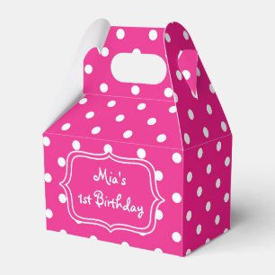 Pink & White Polka Dots Geburtstagsparty Gunst Box Geschenkschachtel