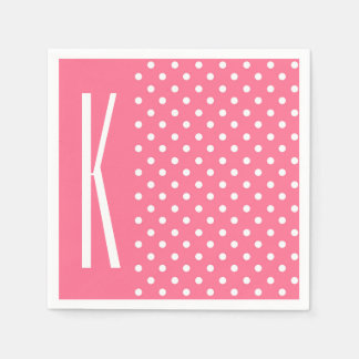 Pink & White Polka Dots Serviette
