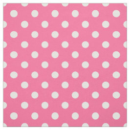 Pink White Polka Dots Textil Stoff