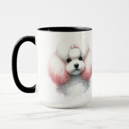 Pink White Poodle Weihnachtskaffee Tasse
