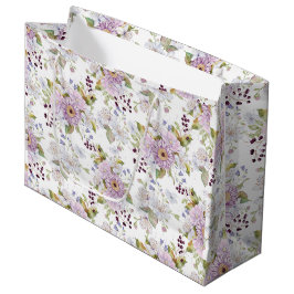 Pink White Purple Watercolor Wildflower Große Geschenktüte