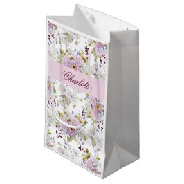 Pink White Purple Watercolor Wildflower Kleine Geschenktüte