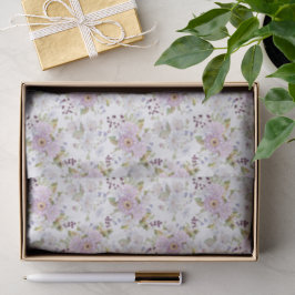 Pink White Purple Watercolor Wildflower Seidenpapier