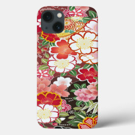 Pink White Red Oriental Japanisch Kimono Floral Case-Mate iPhone Hülle