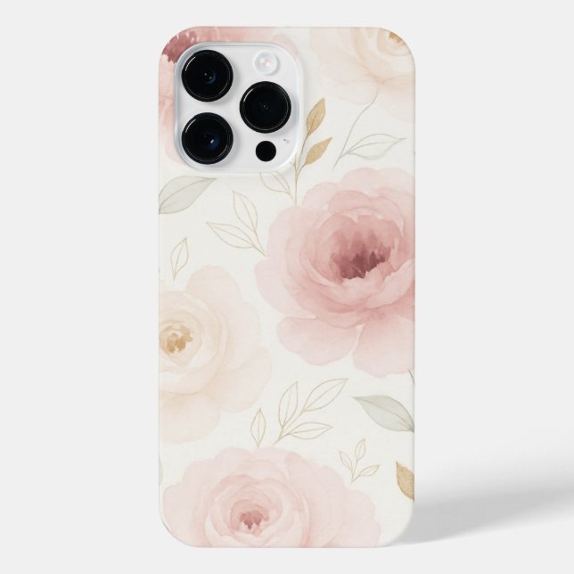 Pink & White Rose Phone Case – Floral Protective  iPhone Hülle (Rückseite)