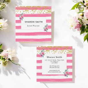 Pink White Salon Makeup Beauty Quadratische Visitenkarte