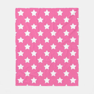 Pink White Stars Muster dekorativ Fleecedecke