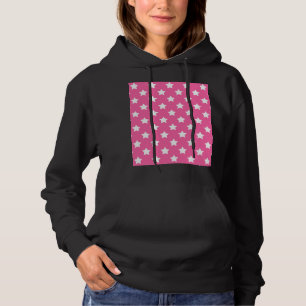 Pink White Stars Muster dekorativ Hoodie