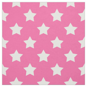 Pink White Stars Muster dekorative Textil Stoff