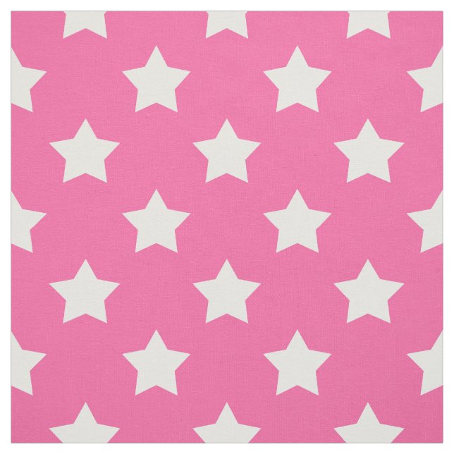 Pink White Stars Muster dekorative Textil Stoff (Muster)