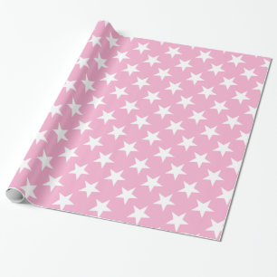 Pink White Stars Muster Geschenk Niedlich Elegante Geschenkpapier