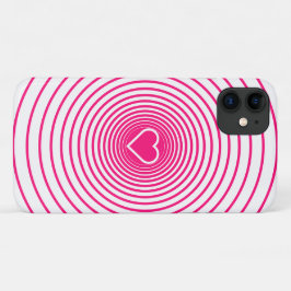 Pink White Striped iPhone Case Herz Auswahl Farben