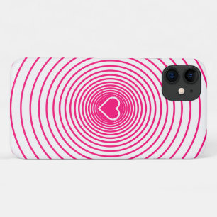 Pink White Striped iPhone Case Herz Auswahl Farben
