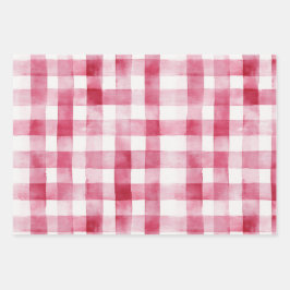 Pink White Stripes Floral Birthday Geschenkpapier Set