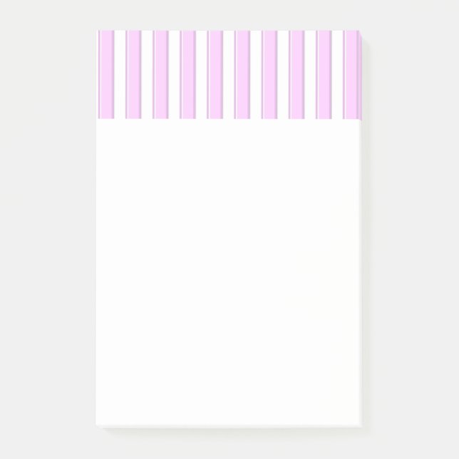 Pink White Stripes Pattern Sticker Post-it Klebezettel (Vorderseite)