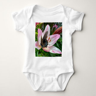 Pink White Tiger Lililly Blume Blue Butterfly Name Baby Strampler