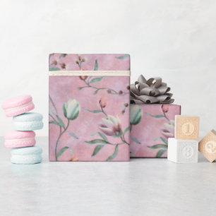 Pink & White Tulips Muster Geschenkpapier
