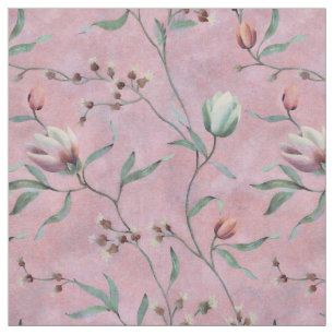 Pink & White Tulips Muster Stoff