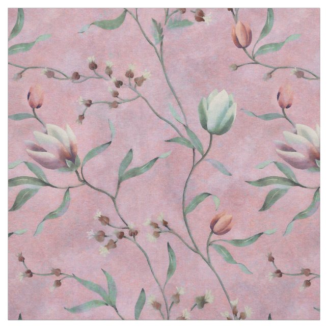 Pink & White Tulips Muster Stoff (Muster)