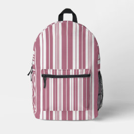 Pink White Vertikal Stripes Muster Bedruckter Rucksack