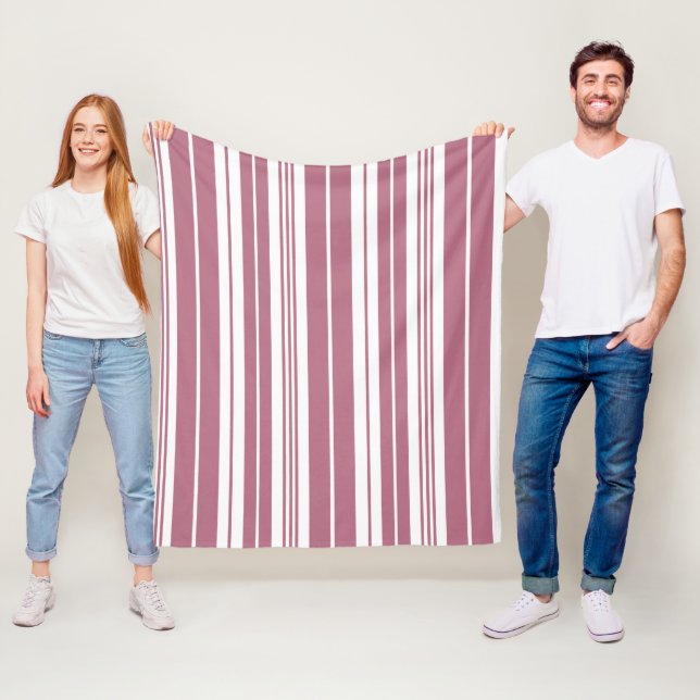 Pink White Vertikal Stripes Muster Fleecedecke (Beispiel)