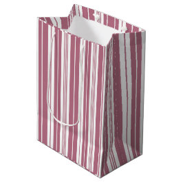 Pink White Vertikal Stripes Muster Mittlere Geschenktüte