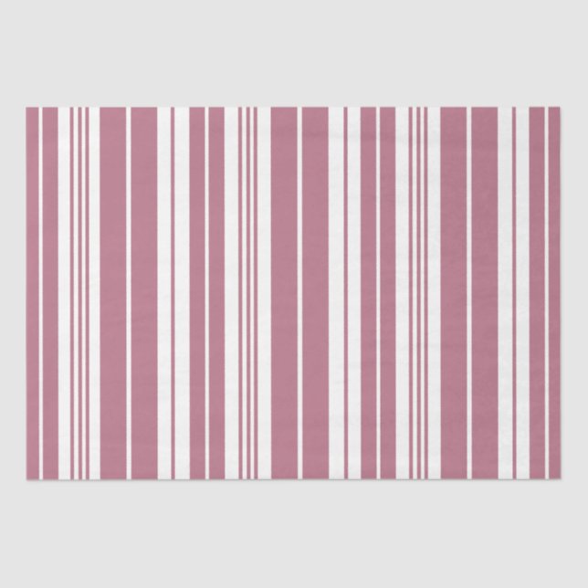 Pink White Vertikal Stripes Muster Seidenpapier (Vorderseite)