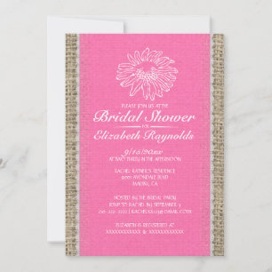 Pink White Vintage Lace Bridal Shower Invitations Einladung