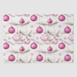 Pink White Vintage Ornaments Christmas Seidenpapier