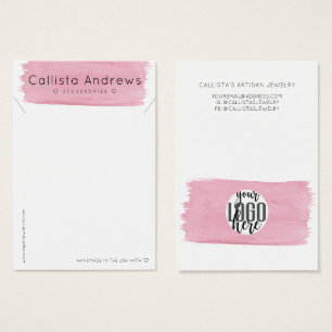 Pink White Watercolor Pinselstrich Nekklammer Disp