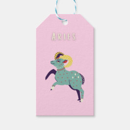 Pink Widder, Sternzeichen, Sternzeichen-Druck Geschenkanhänger