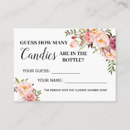 Pink Wie viele Bonbons Spiel zweisprachige Duschka Platzkarte