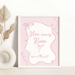 Pink Wie viele Bows sind in der Babydusche Poster