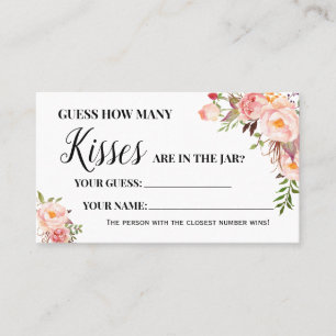 Pink Wie viele Kisses Brautparty Game Card Platzkarte