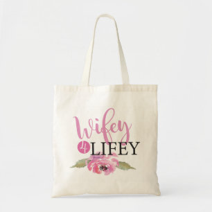 Pink Wifey 4 Lifey Bride Floral Tote Beutel Gesche Tragetasche