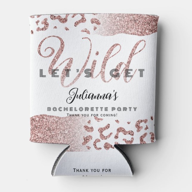 Pink - Wild Animal Print Bachelorette Bach Dosenkühler (Vorderseite)