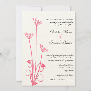 Pink Wild Blume Swirl Einladung Hochzeit