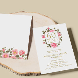 PINK WILD ROSE BOUQUET 60. DIAMOND JAHRESTAG EINLADUNG