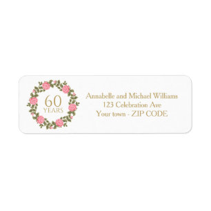 PINK WILD ROSE WREATH 60. Wedding-Adresse