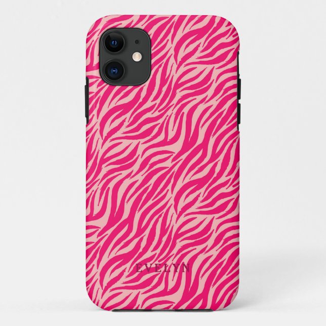 Pink Wild Tiger Streifen Case-Mate iPhone Hülle (Rückseite)