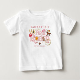 Pink Wild West First Rodeo Baby Girl 1. Geburtstag Baby T-shirt