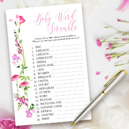 Pink Wildblume Baby Word Scramble Duschgel Spiel