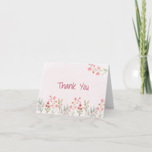 Pink Wildblume Garden Kinderdusche Danke Karte
