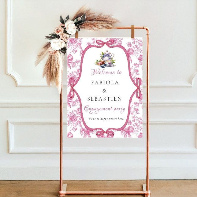 Pink Wildblume Tee Engagement Party Begrüßungszeic Poster (Von Creator hochgeladen)