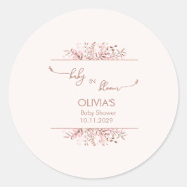 Pink Wildflower Baby in Bloom Runder Aufkleber