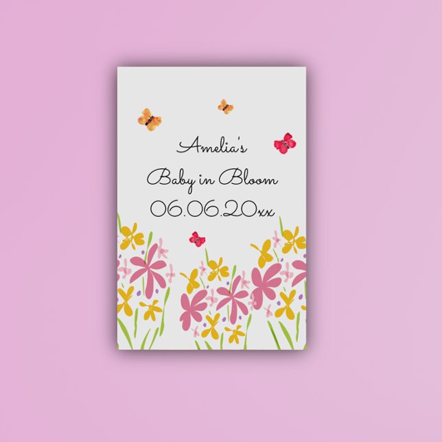 Pink Wildflower Baby Shower Welcome Poster (Von Creator hochgeladen)